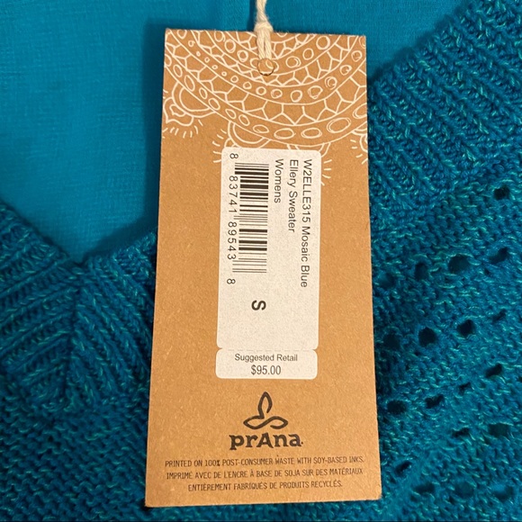 PRANA Knit Ruffle Bottom Ellery Sweater Blue - Picture 10 of 10